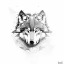 wolf in the Mexico continent  tattoo design idea