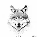wolf in the Mexico continent  tattoo design idea