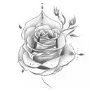 buda with roses tattoo design idea
