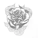 buda with roses tattoo design idea