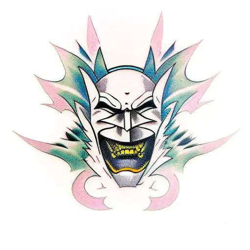 Batman Tattoo with Joker colors tattoo design idea