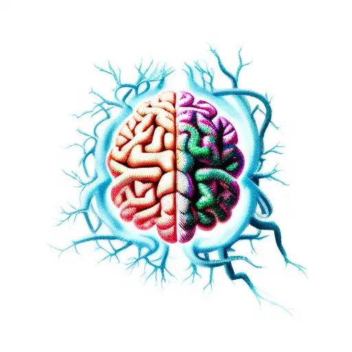 neuron- brain- vines tattoo design idea