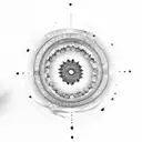 phases of the moon in spiral tattoo design idea