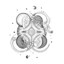 phases of the moon in spiral tattoo design idea