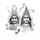 shiva and kali goddess in one figure tattoo design idea