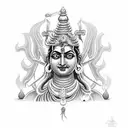 shiva and kali goddess in one figure tattoo design idea