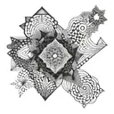 fractal psychedelic art and sacred geometry tattoo design idea