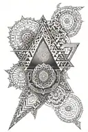 fractal spirals and sri yantra tattoo design idea