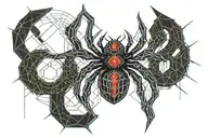 Black widow spider tattoo design idea