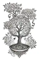 Tree of Life with music notes  tattoo design idea