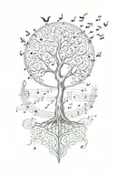 Tree of Life with music notes  tattoo design idea