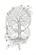 Tree of Life with music notes  tattoo design idea