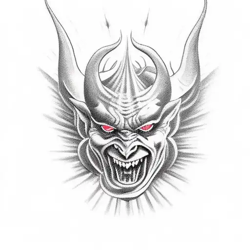 devil eyes background with "ive never seen god's eyes but ive seen the devil's tattoo design idea