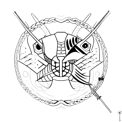 A combination out fish and skorpion  tattoo design idea