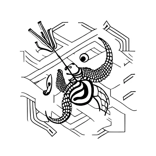 A combination out fish and Scorpio tattoo design idea