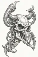 Bull skull with a scorpion crawling tattoo design idea