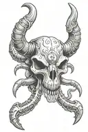 Bull skull with a scorpion crawling tattoo design idea