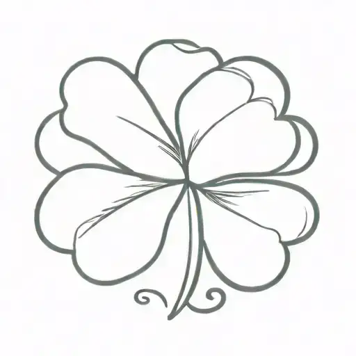 Five leaf clover black tattoo design idea