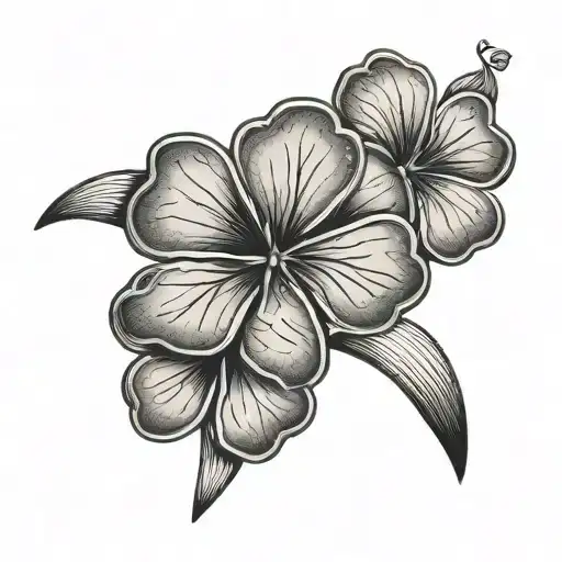 Five leaf clover black tattoo design idea