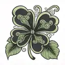 Five leaf clover black tattoo design idea