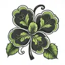 Five leaf clover black tattoo design idea