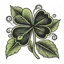 Five leaf clover black tattoo design idea