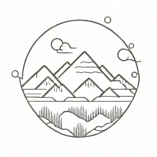 no mountains, just chevron with rainy cloud  tattoo design idea