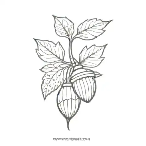 acorn tattoo design idea
