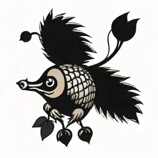 micro acorn tattoo design idea