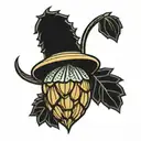 micro acorn tattoo design idea