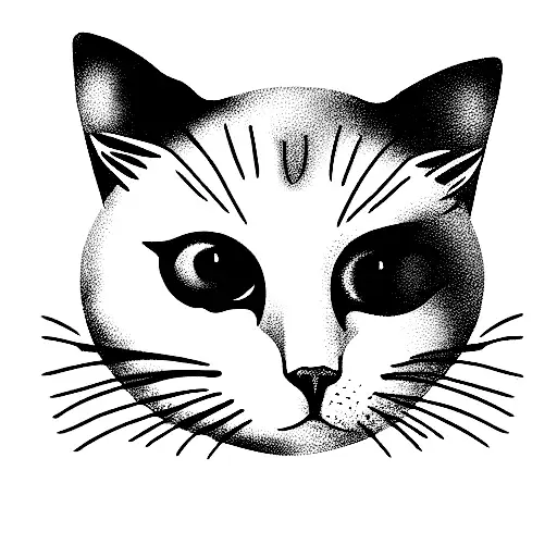funny cat tattoo design idea
