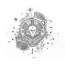 I want a tattoo design that has a faint heartbeat line, and after that line goes through a coffee cup design, the heartb tattoo design idea