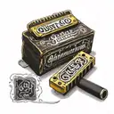 harmonica with Qu'est-ce que c'est written on it tattoo design idea
