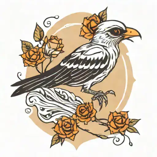 skeleton hand writing BIRD in sand tattoo design idea