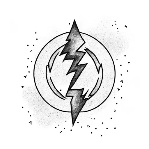 lightning bolt and letters j and a, black and white, elegant, simple  tattoo design idea