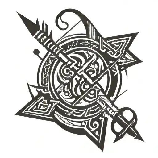 bow and arrow  tattoo design idea