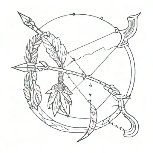 native american bow and arrow design tattoo design idea