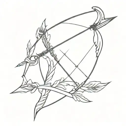 bow and arrow  tattoo design idea