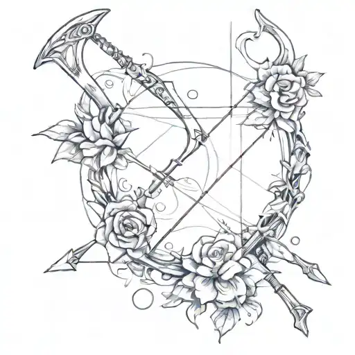 bow and arrow  tattoo design idea