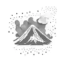 volcano and clouds tattoo design idea