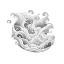 stormy waves tattoo design idea