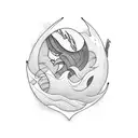 stormy waves tattoo design idea