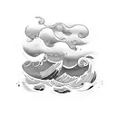 stormy waves tattoo design idea