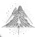 volcano fireworks tattoo design idea