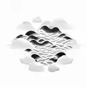 volcano waves clouds tattoo design idea