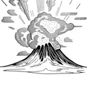 volcano explosion with clouds tattoo design idea