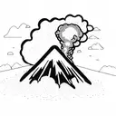 volcano explosion with clouds tattoo design idea