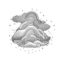 volcano waves clouds tattoo design idea