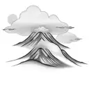 volcano waves clouds tattoo design idea