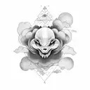 various shades of clouds tattoo design idea